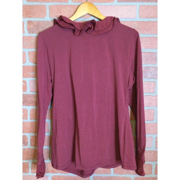 Soft Surroundings Womens Cotton Shapely Surplice Ruffle Blouse Top Pullover L - Picture 5 of 6